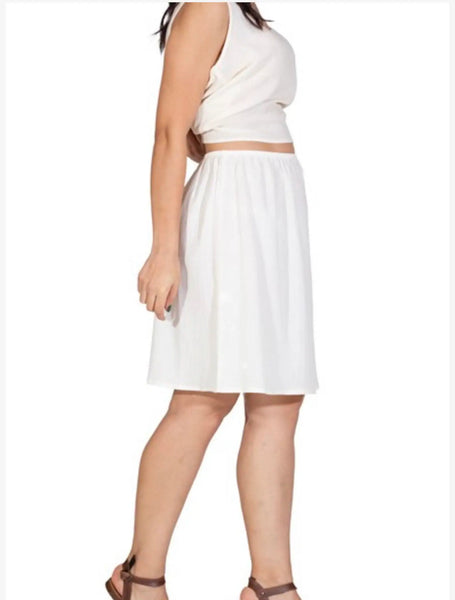 Cotton Mini Slip (White/Off White)