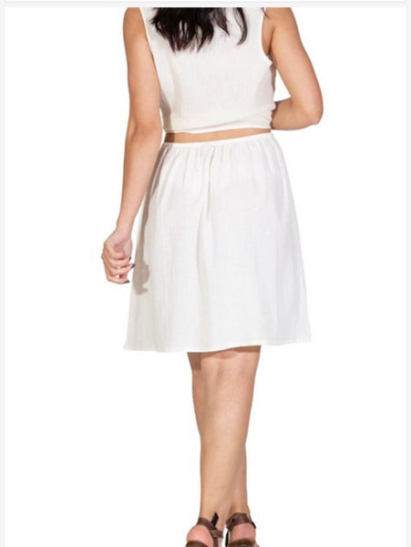Cotton Mini Slip (White/Off White)