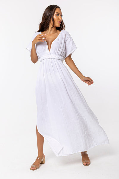 Orgu Cotton Long dress, Loose Cotton Dress, Beach Wedding dress
