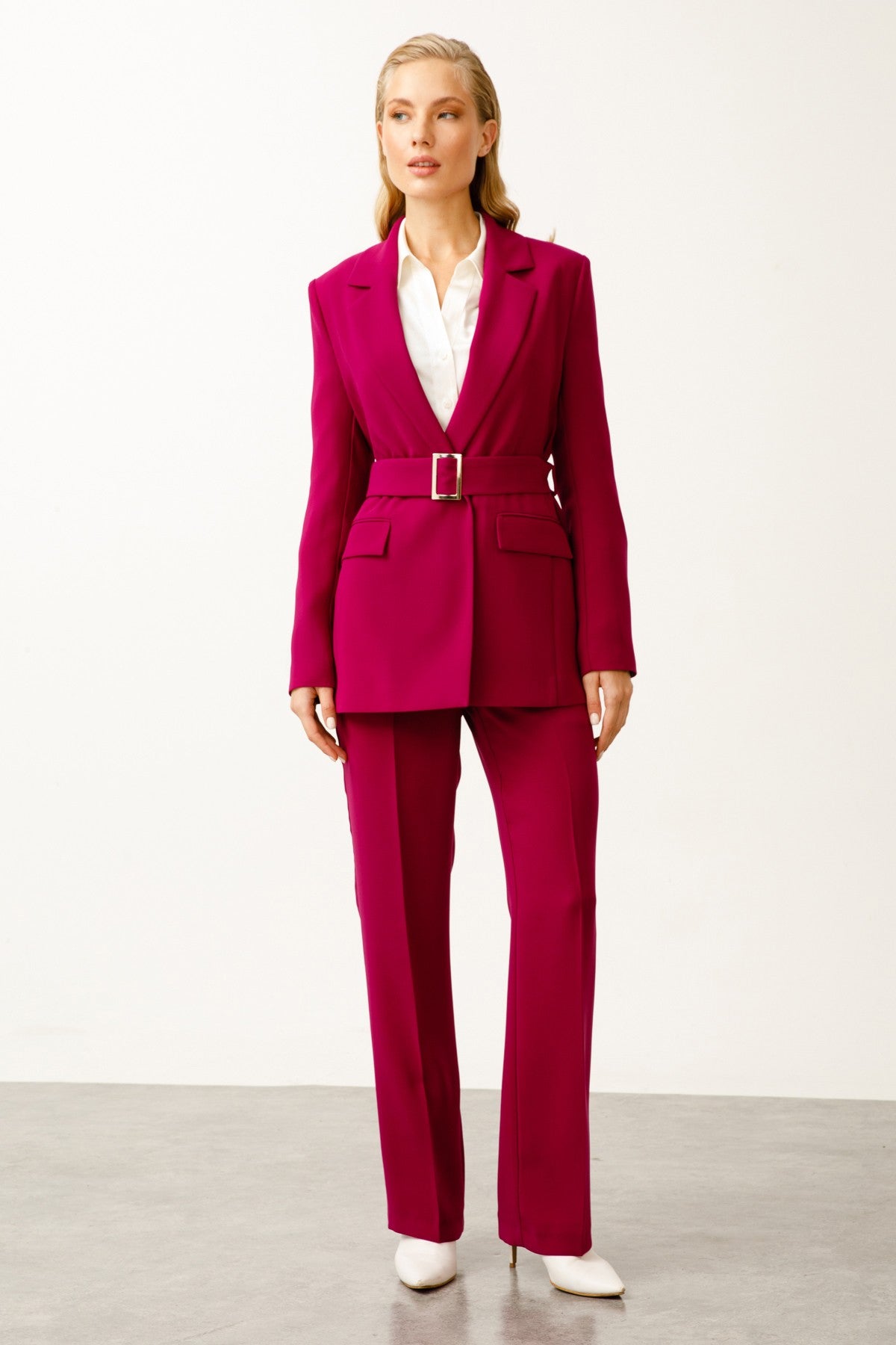 Belted Jacket Redbud