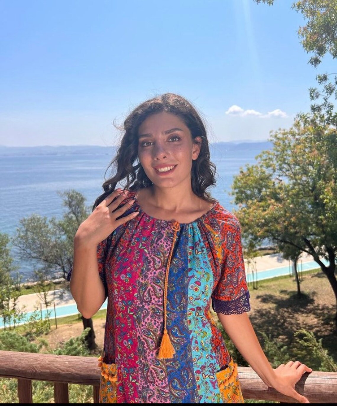 Boho floral cotton dress