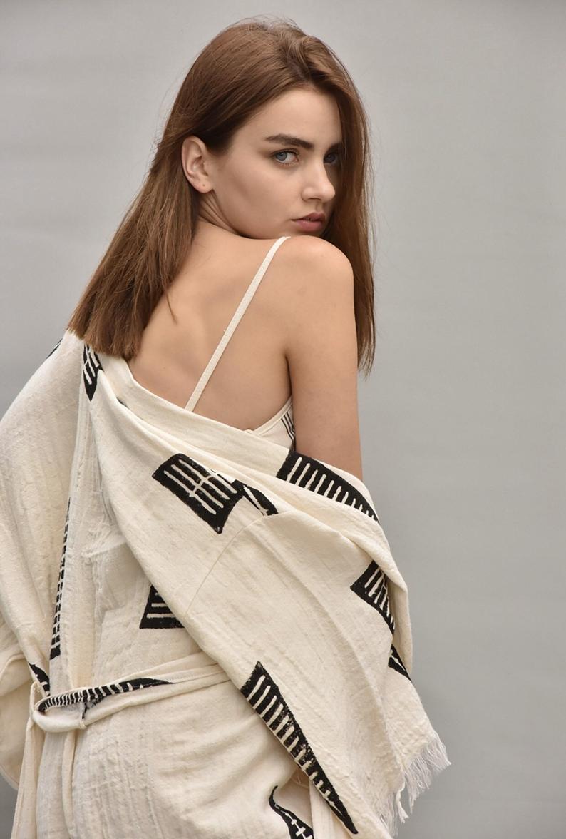 Ivory Turkish Cotton Kimono Robe