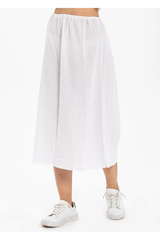 Cotton Maxi Slip (White/Off White)