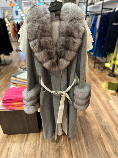 Alpaca Coat (Blue/Gray)