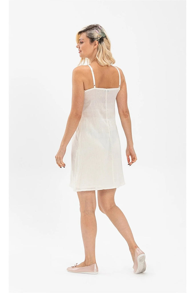 Cotton Slip Dress (White/Off White) 2XLarge / Offwhite Cotton Slip Dress (White/Off White) 2XLarge / Offwhite