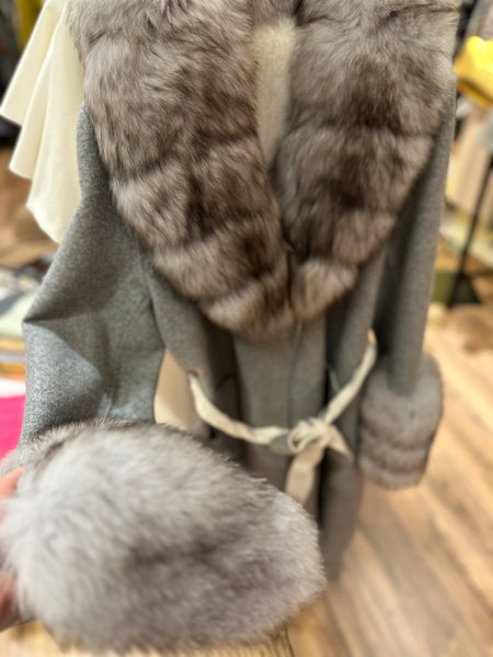 Alpaca Coat (Blue/Gray)