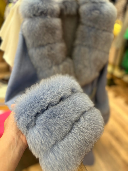 Alpaca Coat (Blue/Gray)