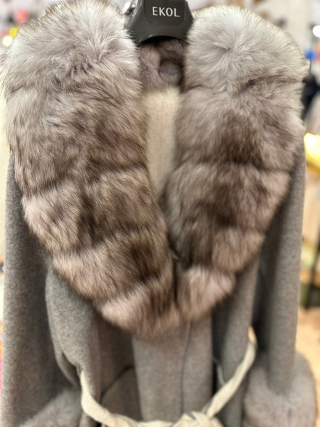 Alpaca Coat (Blue/Gray)