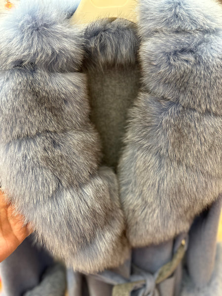 Alpaca Coat (Blue/Gray)