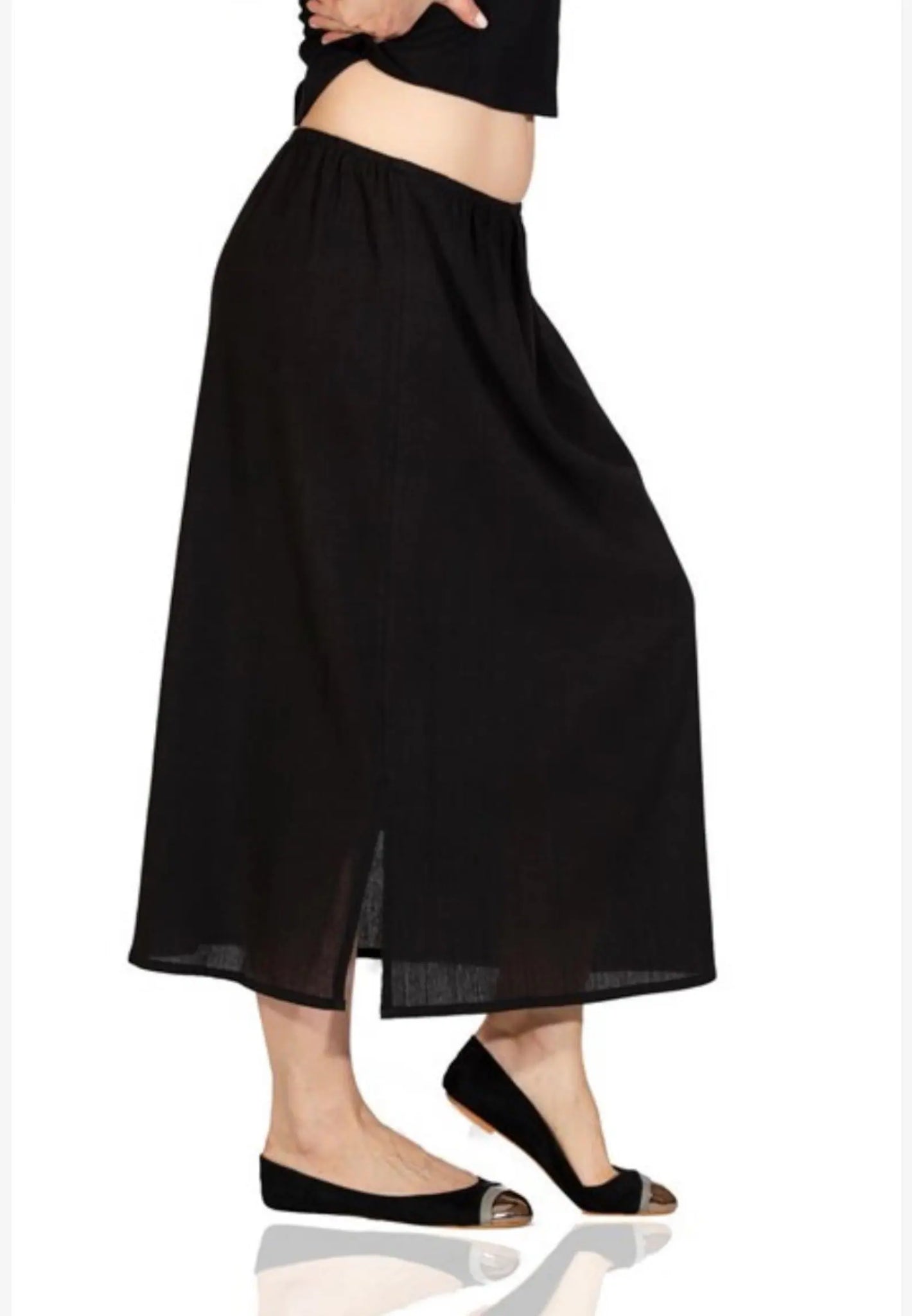 Cotton Maxi Slip (Black)