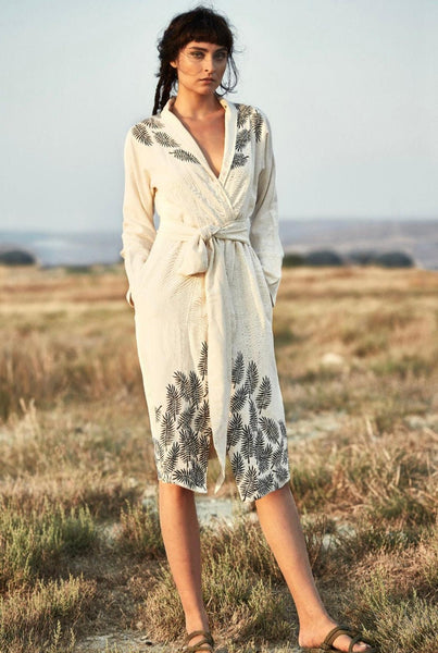 Special design Turkish Cotton/linen boho Kimono Robe