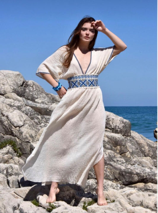 Firuze White Cotton Dress