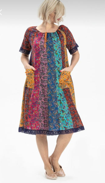 Boho floral cotton dress