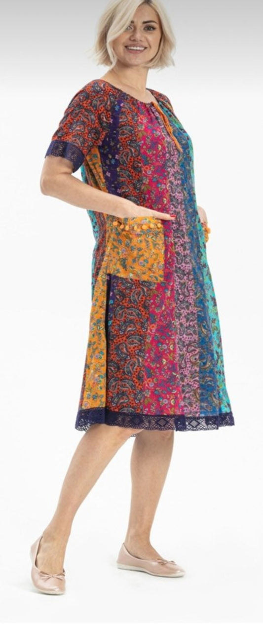 Boho floral cotton dress