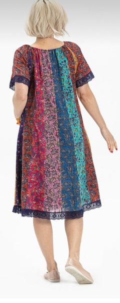 Boho floral cotton dress