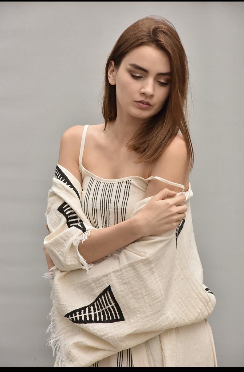Ivory Turkish Cotton Kimono Robe