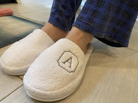 Turkish Cotton Slippers with letter monogram
