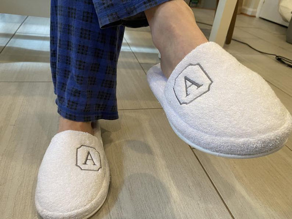 Turkish Cotton Slippers with letter monogram