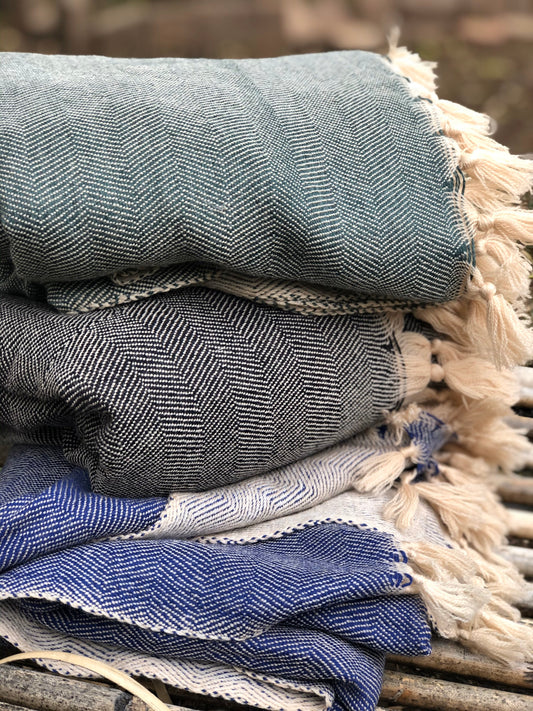 100% Wool Hand Loomed Throw